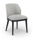 Valeo - Linen Textured Fabric Upholstered Dining Chair (Set of 2) - Painted Black Base