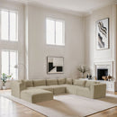 Shaggy - 7 Piece Modular U-Shaped Sectional With Ottoman