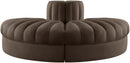 Rummi - Velvet Performance Fabric Upholstered 2 Piece  Rounded Modular Loveseat