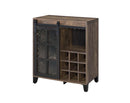 Treju - Wine Cabinet - Obscure Glass, Rustic Oak & Black