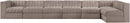 Rummi - Velvet Performance Fabric Upholstered 7 Piece Modular Sectional, L-Shaped (Right)
