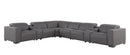 1208 - 8 Piece L Shaped Leather Sectional With 3 Power Recliners & Power Headrests