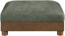 Turin - Chenille Fabric Upholstered Modular Ottoman - Walnut Base