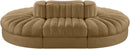 Rummi - Oval Velvet Performance Fabric Upholstered 6 Piece Modular Sectional