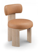 Atelier - Vegan Leather Upholstered Dining Chair (Set of 2) - Painted Natural Frame