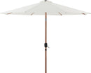 Fiji - Aluminum Patio Umbrella With Round White And Teak Base