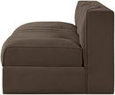 Rummi - Velvet Performance Fabric Upholstered 2 Piece Modular Armless Loveseat