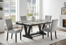 D1319 - 9 Piece Dining Room Set (Dining Table And 8 Dining Chair) - Black / Light Gray