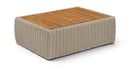 Seacrest - Teak Wood And Wicker Outdoor Patio Coffee Table