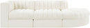 Rummi - Velvet Performance Fabric Upholstered 3 Piece Modular Sectional
