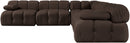 Orin - Velvet Fabric 5 Piece Modular Sectional