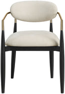 Riccio - Fabric Dining Arm Chair (Set of 2) - Black And Gold Frame