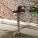Brancaster - Adjustable Stool With Swivel - Vintage Brown Top Grain Leather & Aluminum
