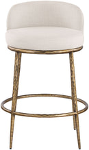 Ferro - Upholstered Counter Stool With Brushed Gold Base
