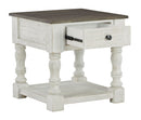 Havalance - Square End Table - White / Gray