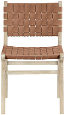 Entwine - Vegan Leather Upholstered Dining Chair - Painted Natural