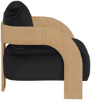 Cedra - Velvet Performance Fabric Upholstered Accent Chair - Natural Frame