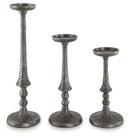 Eravell - Candle Holder Set (Set of 3) - Pewter Finish