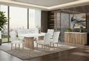 D2504 - 9 Piece Dining Room Set (Dining Table And 8 Dining Chairs) - Light Gray / White
