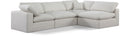 Comfy - 4 Piece Linen Fabric Modular Armless Sectional