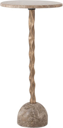 Helix - Genuine Marble Top And Aluminum Base End / Side Table