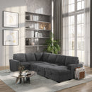 U2660 - L Shape Sectional With Pull Out Sofa Bed - Gray