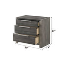 Jehoram - 3 Drawer Nightstand For Bedroom