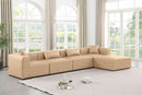 Cube - 5 Piece Modular Sectional With Chaise - Tan