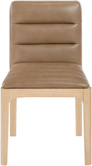 Ellis - Vegan Leather Upholstered Dining Chair (Set of 2) - Tan / Natural