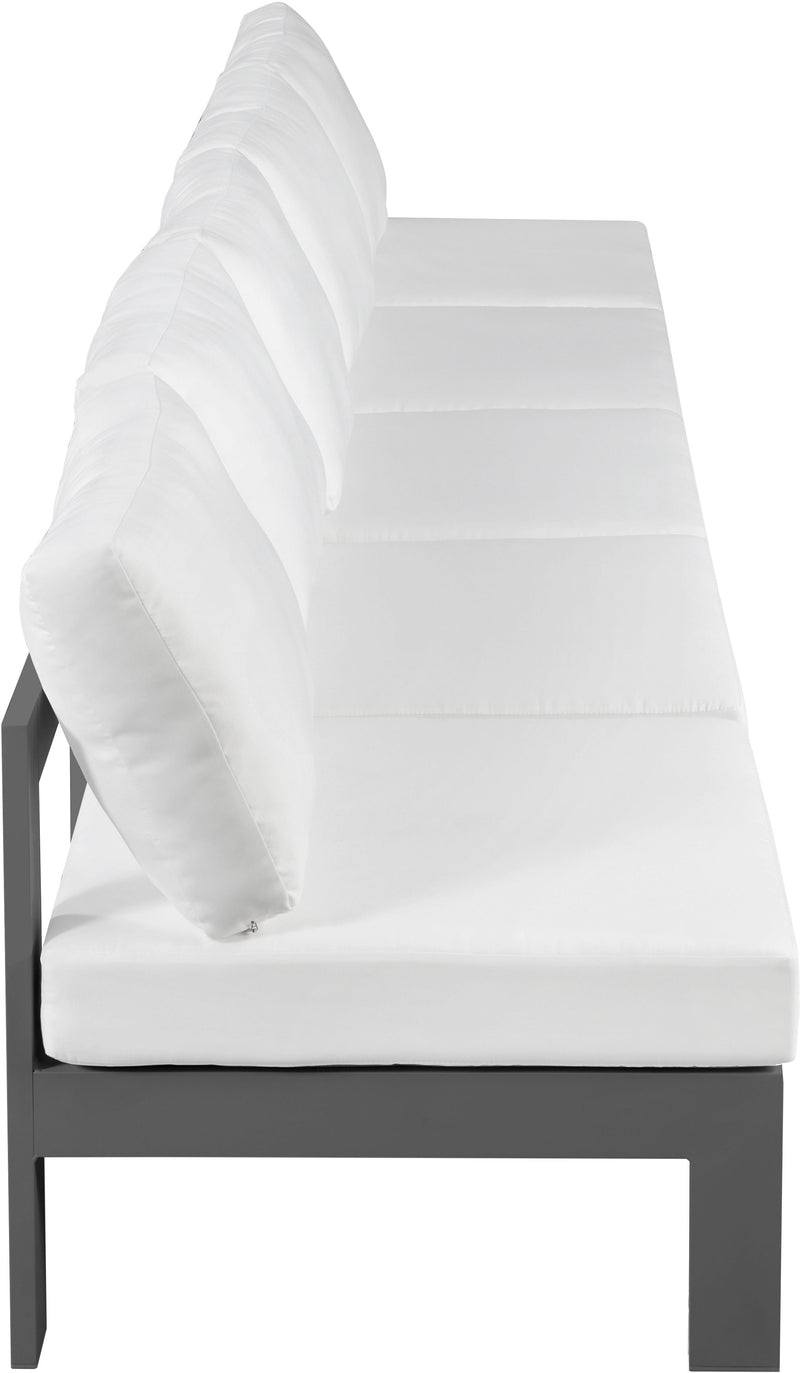 Nizuc - Outdoor Patio 5 Seat Modular Armless Sofa With Gray Frame