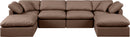 Indulge - Faux Leather 6 Piece Modular Double Chaise Sectional