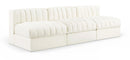 Rummi - Velvet Performance Fabric Upholstered 3 Piece Modular Armless Sofa