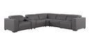 1208 - 6-Piece L-Shaped Leather Reclining Sectional With 3 Power Recliners