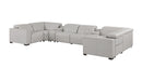 1208 - 8 Piece Modular Leather Sectional With 2 Power Recliners & Power Headrests