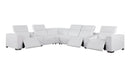 1208 - 8 Piece L Shaped Leather Sectional With 3 Power Recliners & Power Headrests