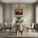 Valeo - Linen Textured Fabric Upholstered Dining Chair (Set of 2) - Painted Brown Base