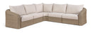 Seacrest - 123.25" Olefin Water Resistant Fabric And Wicker 5 Piece Outdoor Patio Modular Sectional