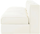 Rummi - Velvet Performance Fabric Upholstered 3 Piece Modular Armless Sofa