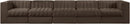 Rummi - Velvet Performance Fabric Upholstered 5 Piece Modular Sofa