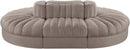 Rummi - Oval Velvet Performance Fabric Upholstered 6 Piece Modular Sectional