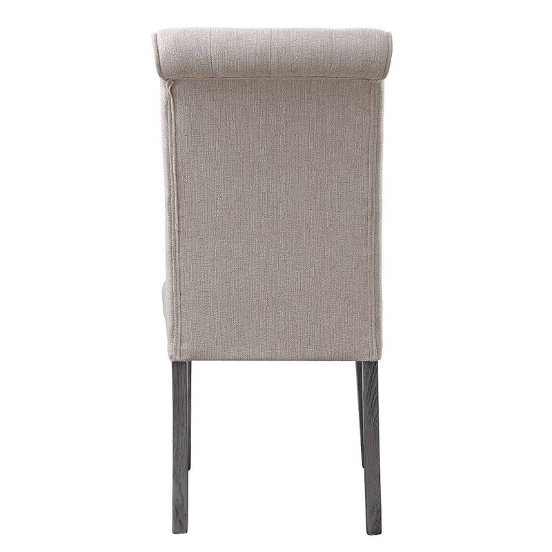 Yabeina - Side Chair (Set of 2) - Beige Linen & Gray