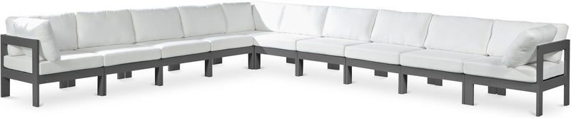 Nizuc - Outdoor Patio 10 Piece Modular Sectional With Gray Frame