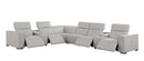1208 - 8 Piece L Shaped Leather Sectional With 4 Power Recliners & Power Headrests