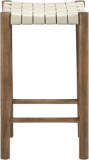 Entwine - Vegan Leather Upholstered Backless Counter Stool - Painted Brown