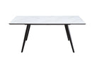 Caspian - Dining Table - White Printed Faux Marble Top & Black