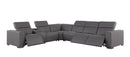 1208 - 7 Piece L-Shaped Leather Reclining Sectional With 3 Power Recliners