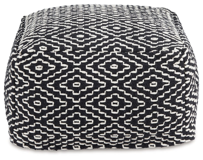 Jasett - Pouf - Black / Ivory