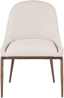 Ferro - Upholstered Dining Side Chair With Brushed Bronze Legs