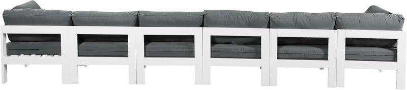 Nizuc - Outdoor Patio 6 Seat Modular Sofa With White Frame