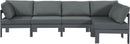 Nizuc - Outdoor Patio 5 Piece Modular Sectional With Gray Frame